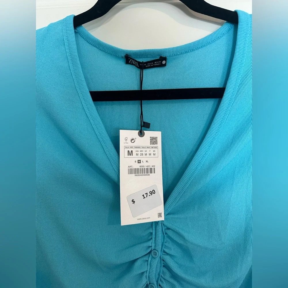 NWT Zara Long Sleeve Crop Top - Picture 3 of 3